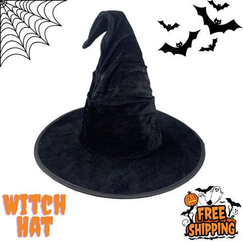 Halloween crumpled witch hat - halloween,