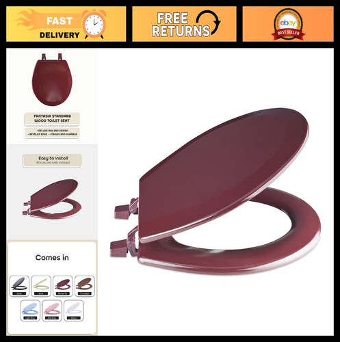 Burgundy standard wood - wood, toilet