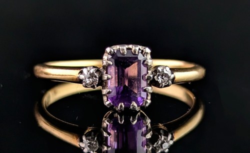 Antique 18ct gold amethyst and - gold,