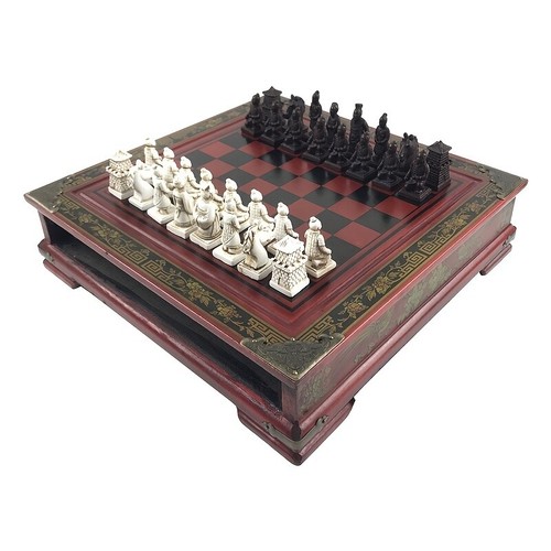 Antique terracotta chess - chess, set