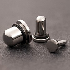 Silver Steel Single Flare Metal Ear Gauge / Plug