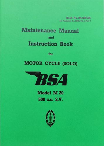 Bsa m20 maintenance manual wd - m20,