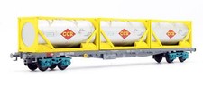 HAG 'HO' GAUGE 397 SBB BOGIE FLAT WAGON WITH 'CCR' TANK CONTAINERS