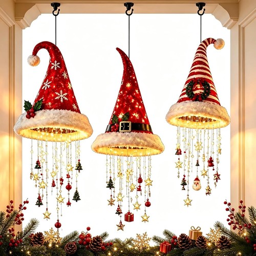 Lighted santa hat - hat, hanging