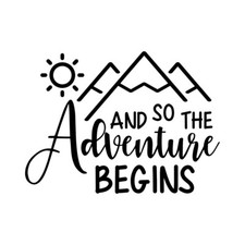And So The Adventure Begins Sticker Car Caravan Motorhome Camper Van Large Decal
