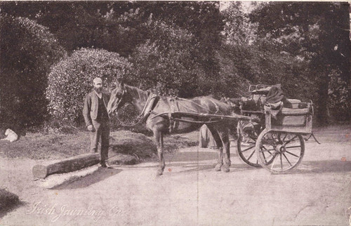 Man with horse and cart - cart,, old