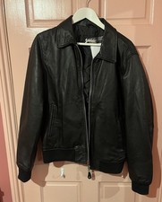 Schott NYC leather Bomber Jacket With Collar