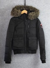 Superdry Everest Explorer Expedition Company Coat with fur hood Black Size UK 8