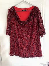 Women red black sparkly - &,