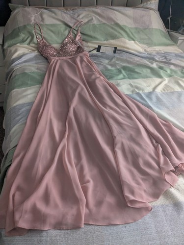 Pink sequin bodice maxi - pink,