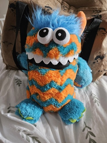 Blue and orange worry monster - and,
