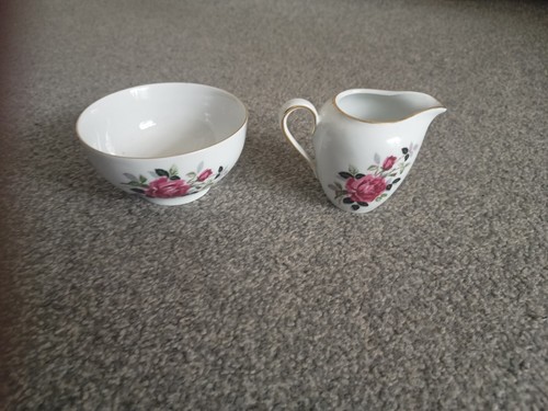 Bavarian rose china sugar bowl - sugar,
