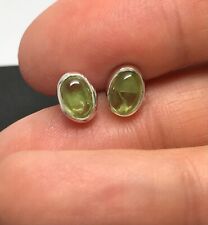 Peridot oval stud earrings
