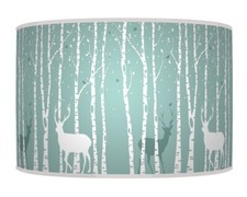 Trees Stag Deer Blue Handmade