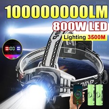 XHP99 Headlamp Super Bright Camping Fishing Headlight Telescopic Zoom UK USB LED