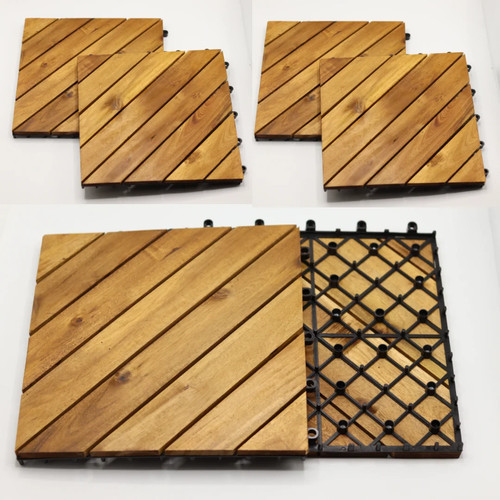 Interlocking wooden decking - interlocking,