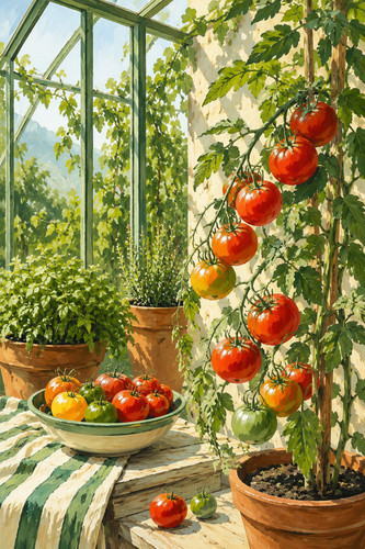 Greenhouse tomato vegetable - greenhouse,