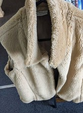 Next Size 12 Faux Fur Gilet Body Warmer Brown Front Hook Closure