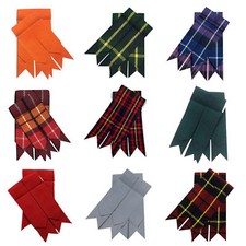 Scottish Clans Kilt Hose Sock Flashes Garter Various Tartan Pointed Acrylic Wool