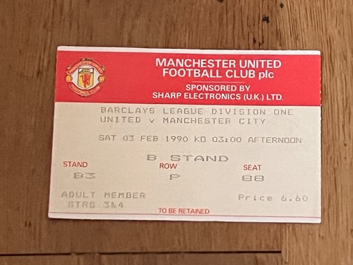 Ticket 1989 manchester - 1989/90,