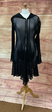 Joseph Ribkoff Zip Up Black Mesh Hooded Top Goth UK 12