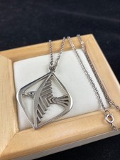 Vintage Silver 1970s Scottish Ola Ma Gorie OMG Odin's bird pendant necklace
