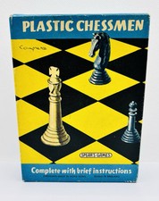 Vintage Chess Set Chessmen Spear's Games Box Chess 1970’s With Instructions