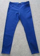 M&S Cobalt Blue Jeggings Trousers size 14 Short Leg 25.5". Pull-On. Back Pockets