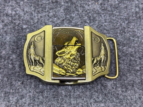 Antique brushed wolf belt - wolf,