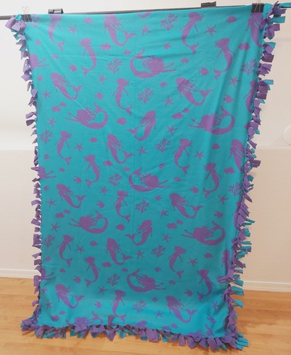 Purple mermaid fleece blanket - mermaid,