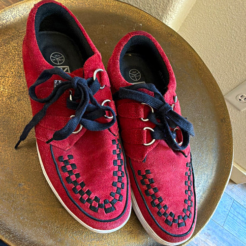 Red suede lace up - t.u.k.,
