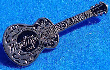 RARE REYKJAVIK ICELAND SILVER DOBRO RESONATOR ACOUSTIC GUITAR Hard Rock Cafe PIN