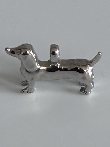 Silver tone dachshund sausage - dachshund,