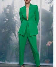 Zara Lapeless Green Fitted