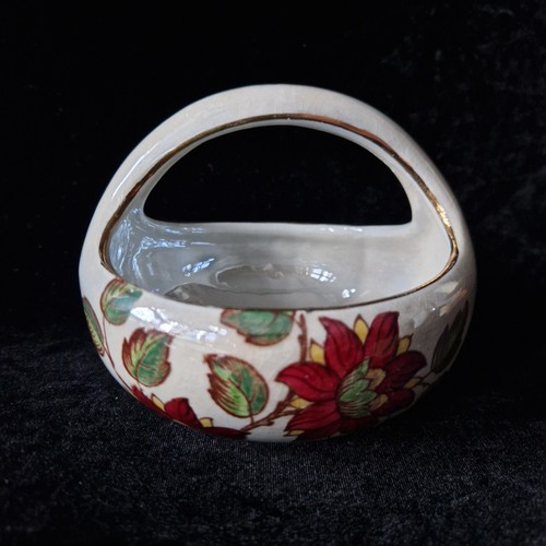 Vintage maling brocade basket - vintage,