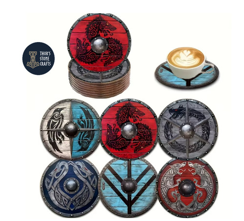 Viking shield coasters - viking,