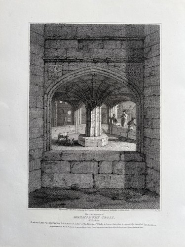1807 antique print malmesbury - antique,