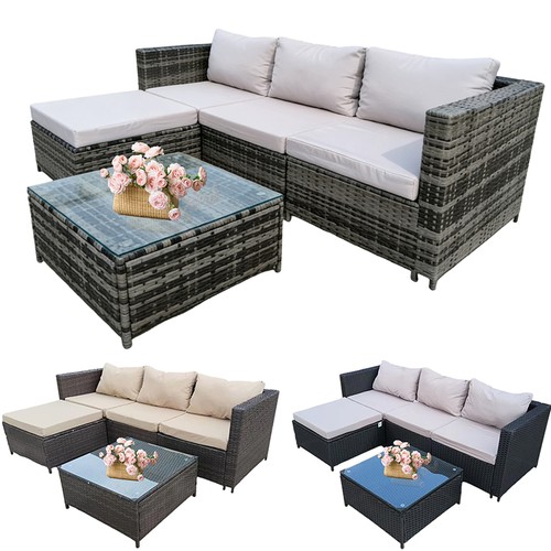 Rattan garden furniture corner - rattan,