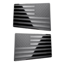 2Pcs Car Truck Metal USA Flag