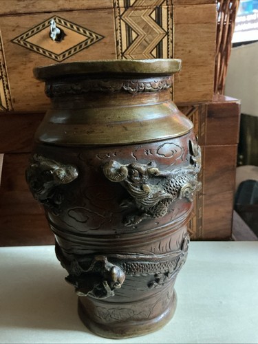 Antique japanese metal - metal, vase
