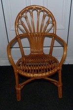 Vintage Mid Century Childs Bamboo Chair Boho or dolls