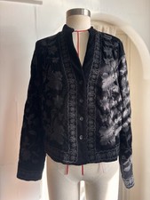 Zara black velvet embroidered