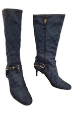 Gucci Authentic Monogram Lady's Boots Sz Eur39 C Uk 5 To 5.5