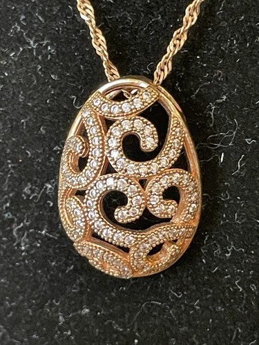 Filigree egg shaped pendant - filigree,