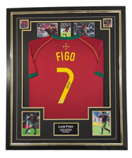 Framed Luis Figo Signed Portugal Shirt Autographed Jersey BECKETT Authenticated
