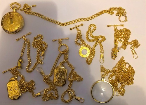 Gold colour albert chain with - gold,