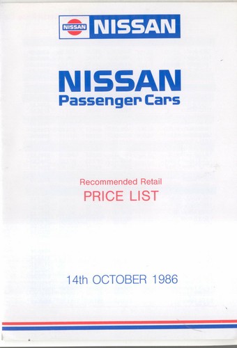 Nissan price list - nissan,