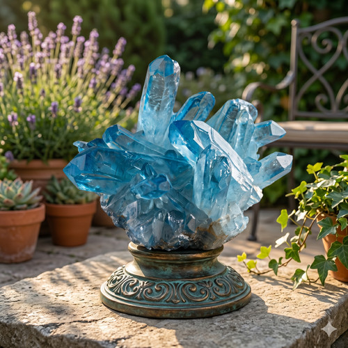 Aqua aura blue quartz titanium - aura,