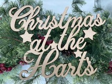 Christmas at the 'Surname' plaque. Personalised, Wood, Gift, Craft Family Sign