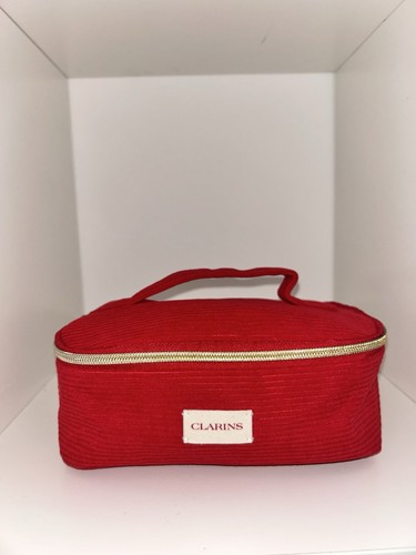 Clarins red corduroy cosmetic - clarins,